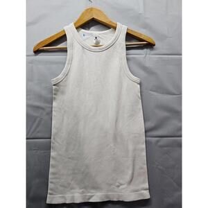 90 Degree by Reflex Seamless Rib Tank Top Cream Womens Small